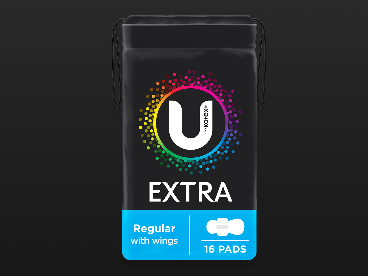 U by Kotex® Extra regular pads with wings