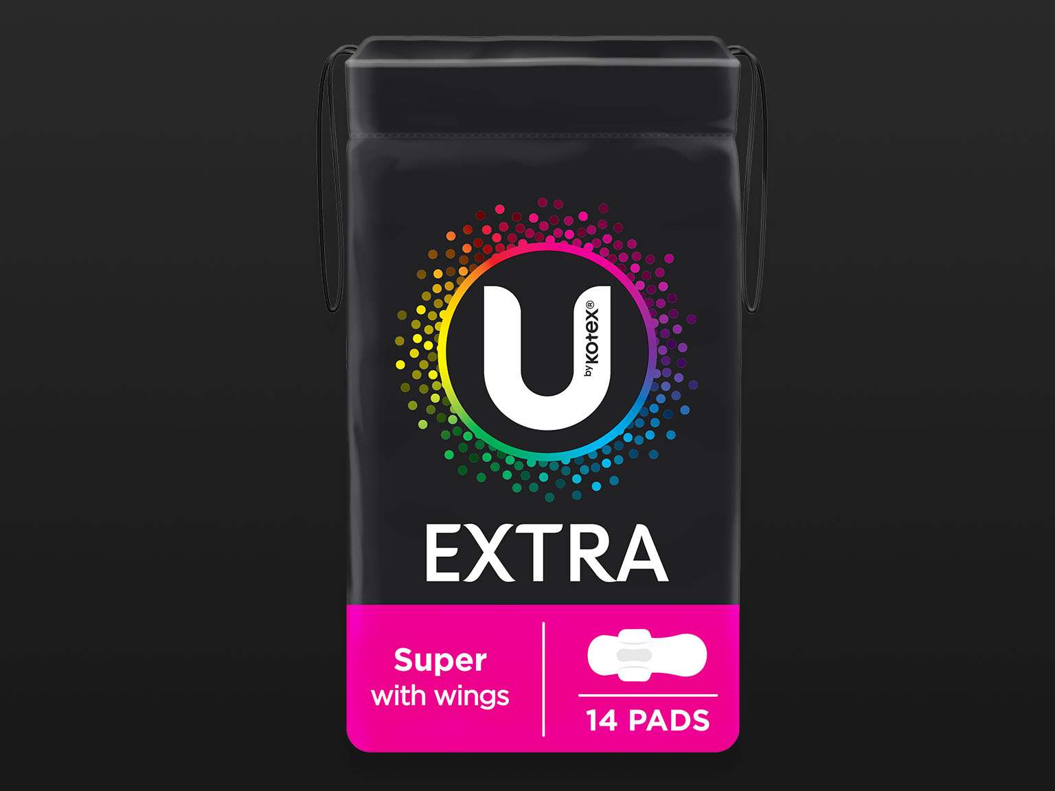 U by Kotex® Extra super pads with wings