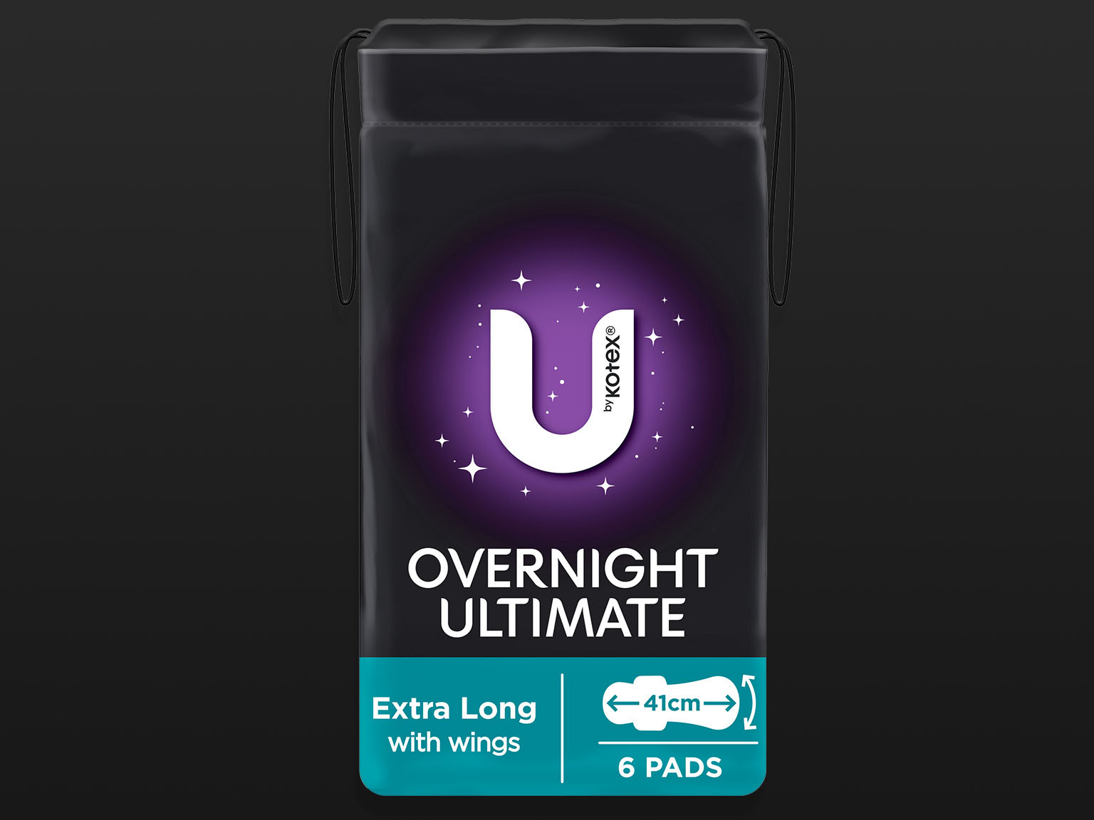 U by Kotex® Overnight Ultimate extra long regular pads with wings